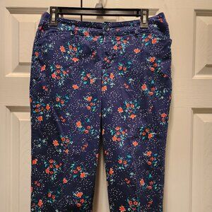 St. John's Bay Blue Capris with Flowers - Size 10